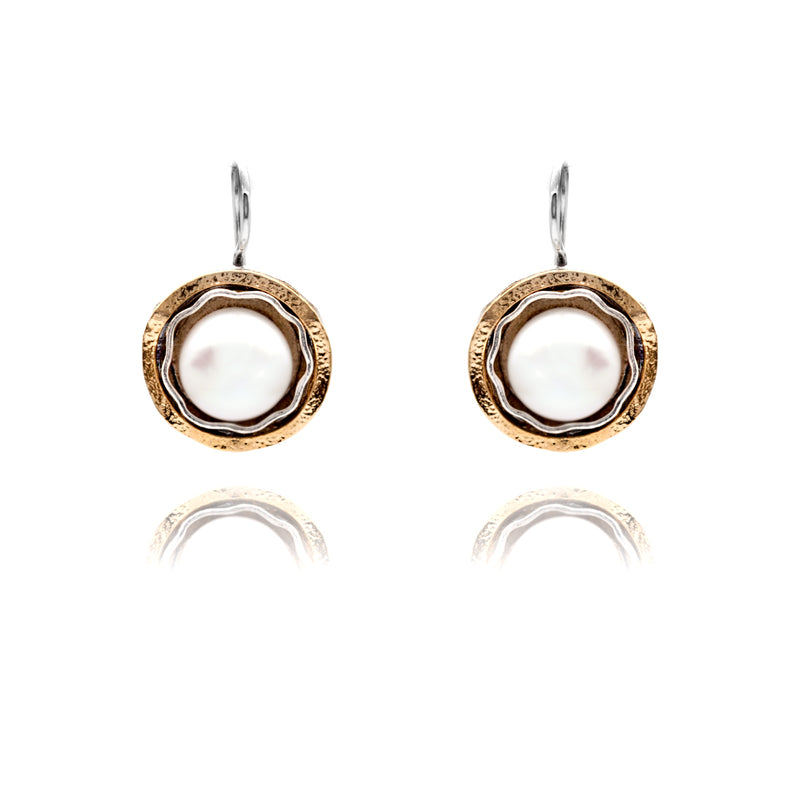 Two-Tone Freshwater Pearl Earrings