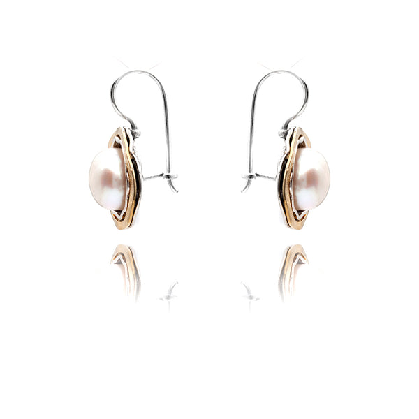 Two-Tone Freshwater Pearl Earrings