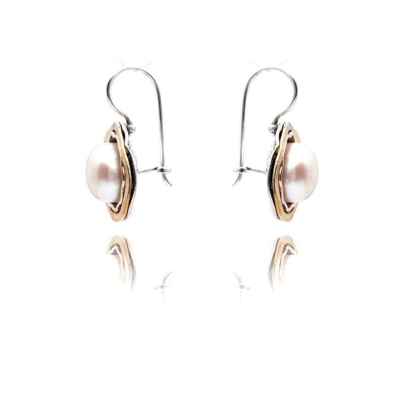 Two-Tone Freshwater Pearl Earrings