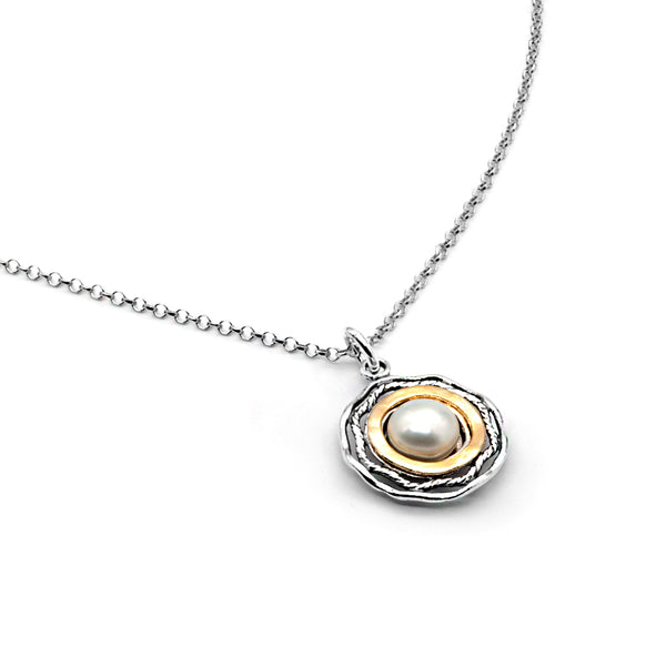 Two-Tone Freshwater Pearl Pendant Necklace
