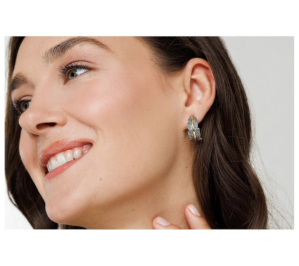 Two-Tone Leaf Earrings