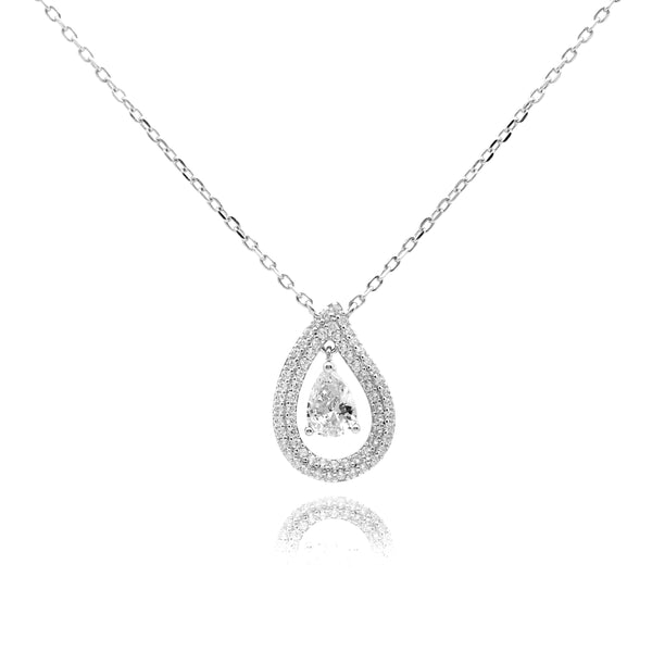 Gemstone Classic Look Teardrop Charm Necklace 1.30 ct.