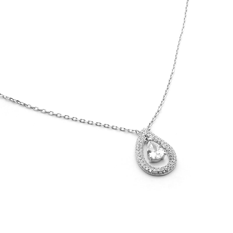 Gemstone Classic Look Teardrop Charm Necklace 1.30 ct.