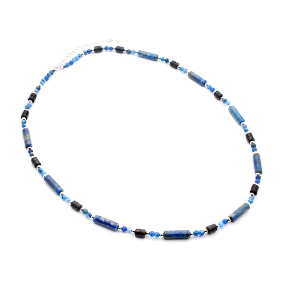 Lapis Beads Necklace 17''+2'' (Copy)