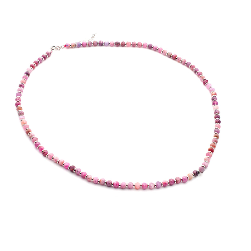 Ruby Beads Necklace 17''+2''
