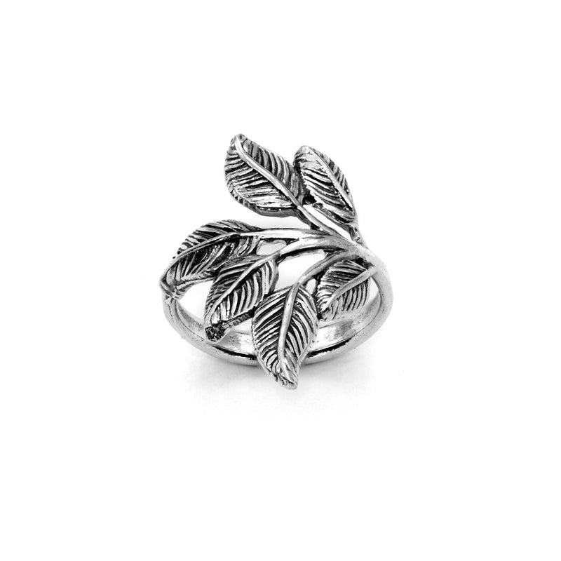 Sterling Silver Elongated Leaf Ring
