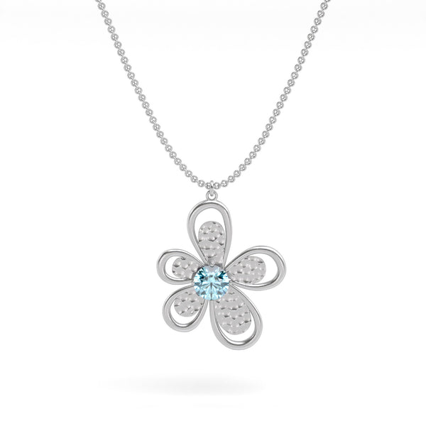 Flower Gemstone Pendant Necklace