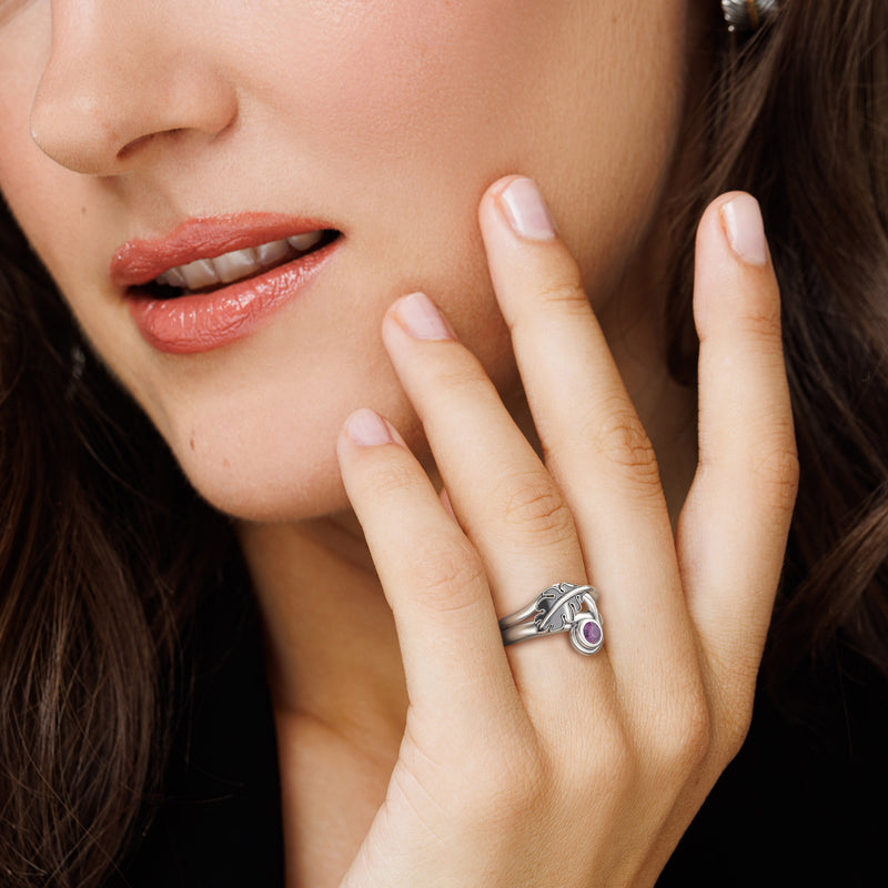 Gemstone Leaf Modern Design Ring