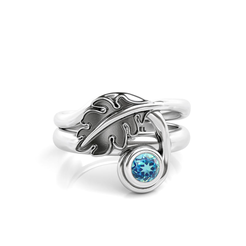 Gemstone Leaf Modern Design Ring