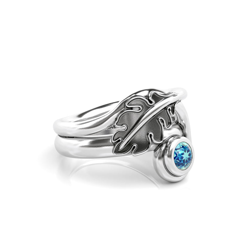 Gemstone Leaf Modern Design Ring