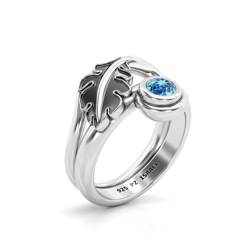Gemstone Leaf Modern Design Ring