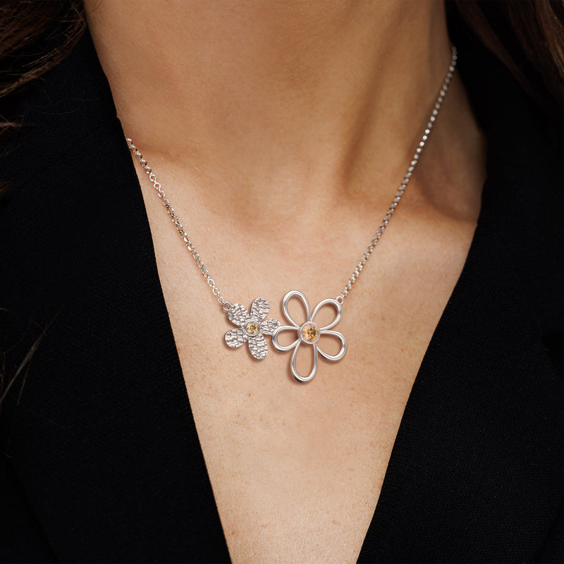 Gemstone Flower Necklace