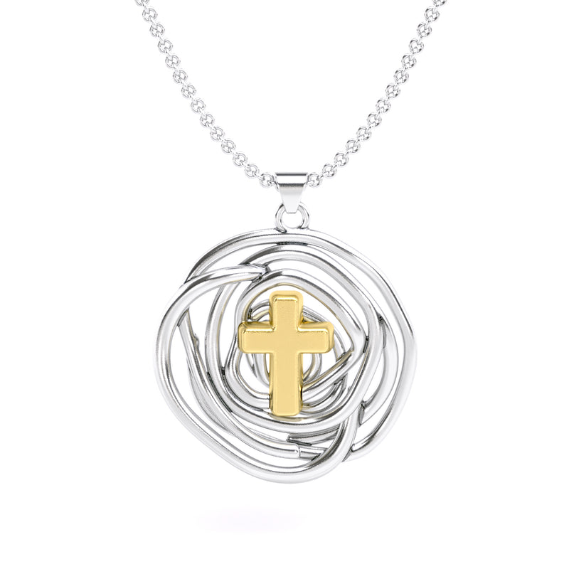 Organic Design Cross Pendant Necklace