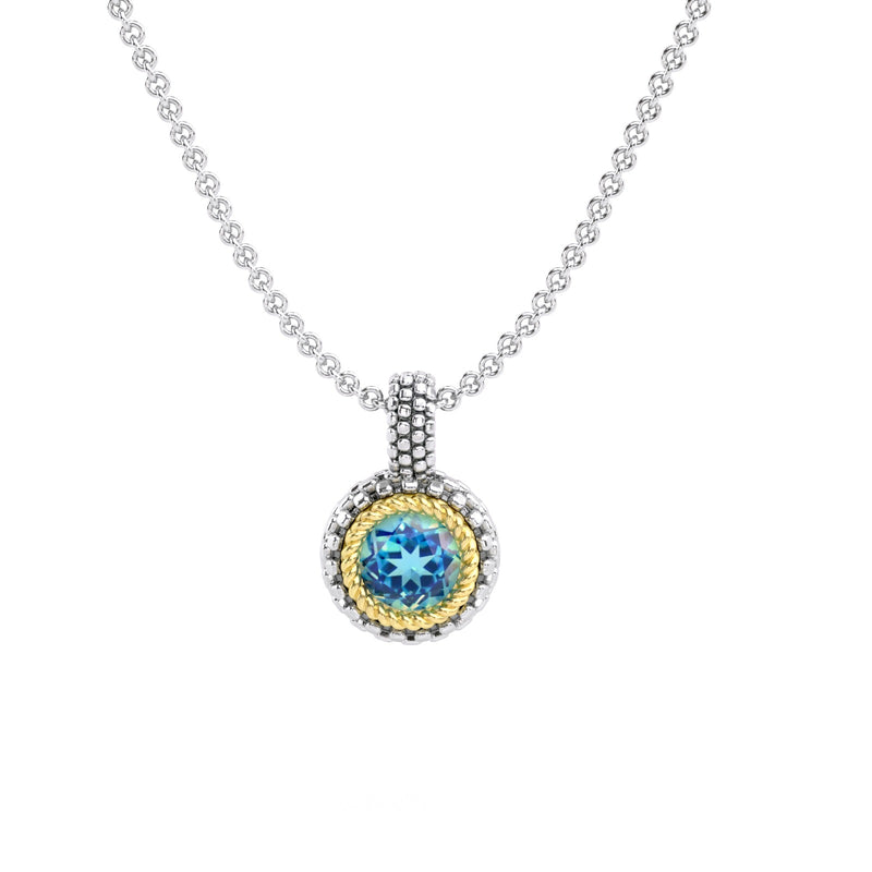 Designer Beads Textured Gemstone Pendant Necklace