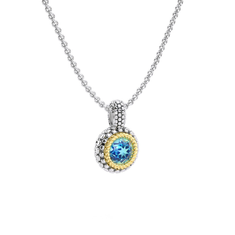 Designer Beads Textured Gemstone Pendant Necklace