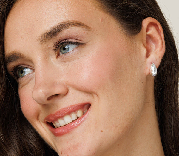 Diamond-Cut Bumpy Stud Earrings 0.50''
