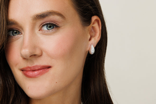 Diamond-Cut Bumpy Stud Earrings 0.75''
