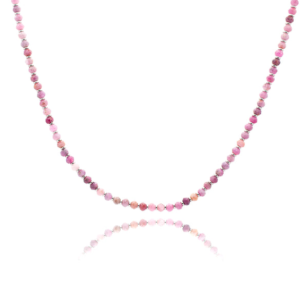 Ruby Beads Necklace 17''+2''