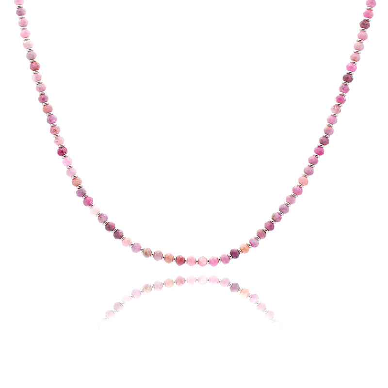 Ruby Beads Necklace 17''+2''
