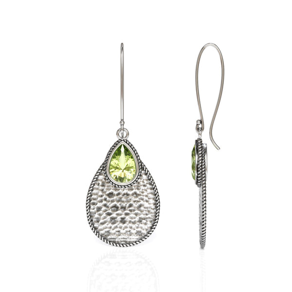 Pear Cut Gemstone Dangle Earrings