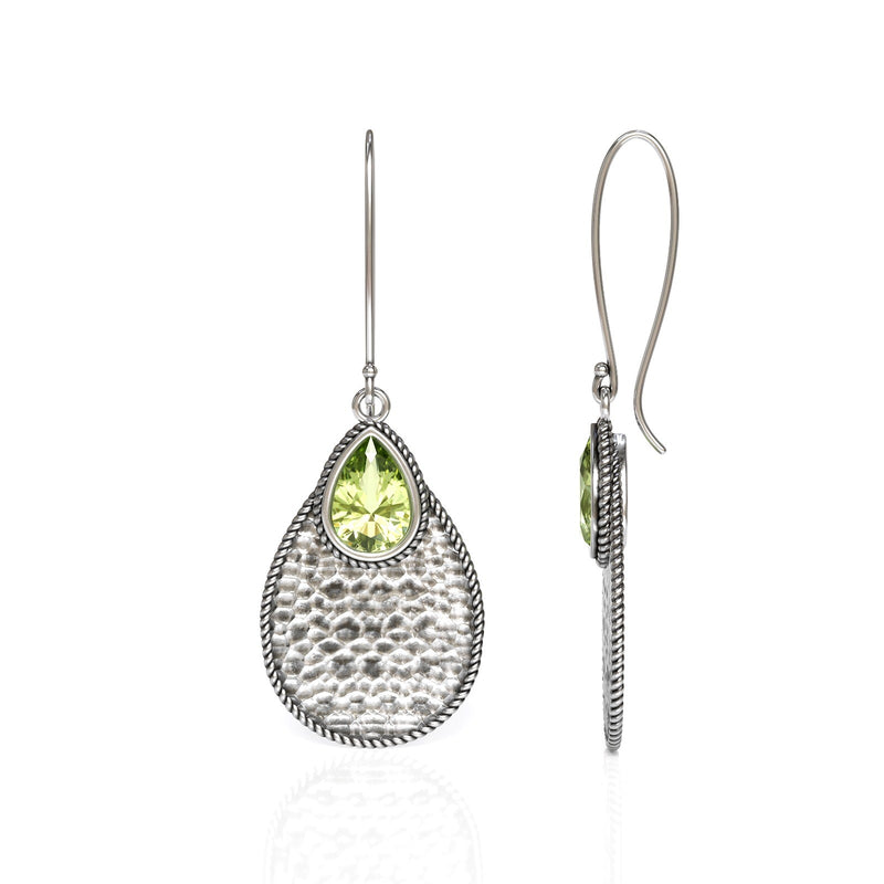 Pear Cut Gemstone Dangle Earrings