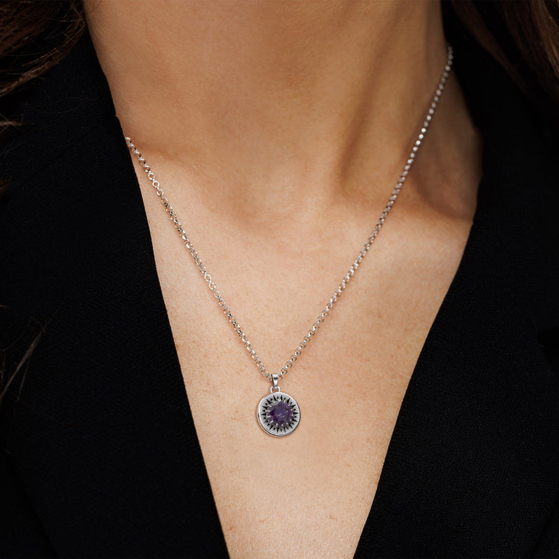 Sunshine Textured Gemstone Pendant Necklace