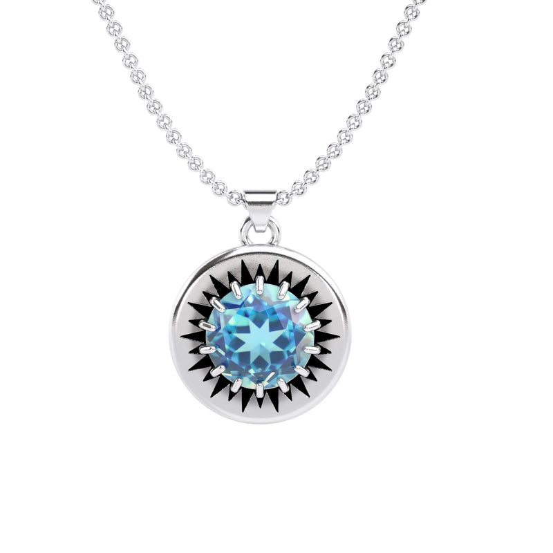 Sunshine Textured Gemstone Pendant Necklace