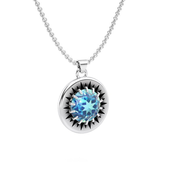 Sunshine Textured Gemstone Pendant Necklace