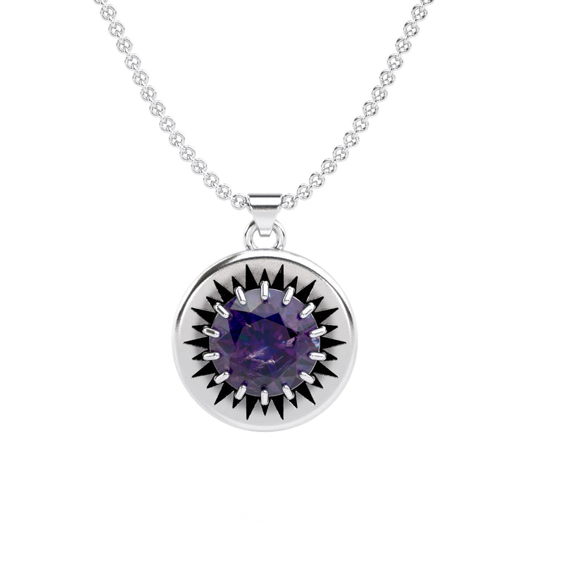 Sunshine Textured Gemstone Pendant Necklace