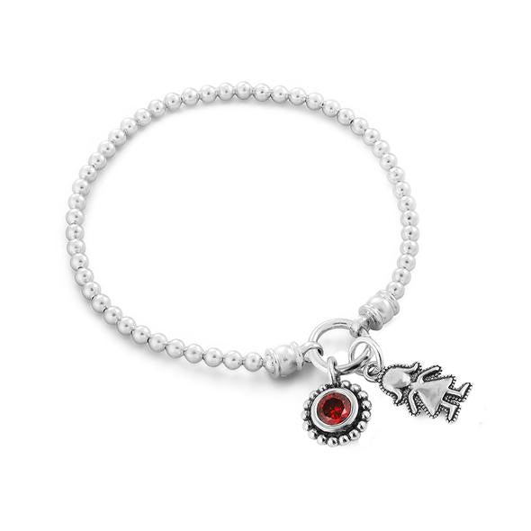 Personalized Stretch Charm Bracelet with Child and Birthstone Charms - Danny Newfeld Collection