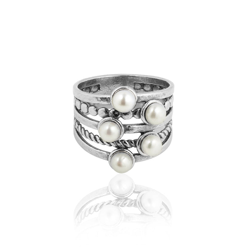 Pearl Layered Ring Sterling Silver - dannynewfeld