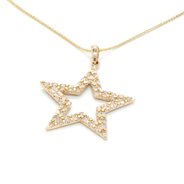 Gold Star 0.5cctw Diamond Pendant Necklace