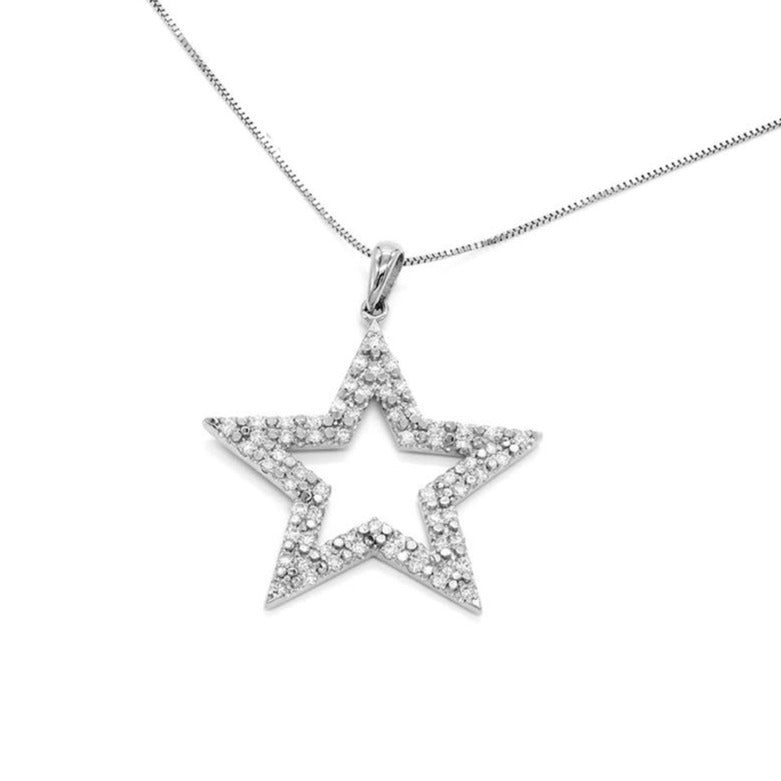 Gold Star 0.5cctw Diamond Pendant Necklace