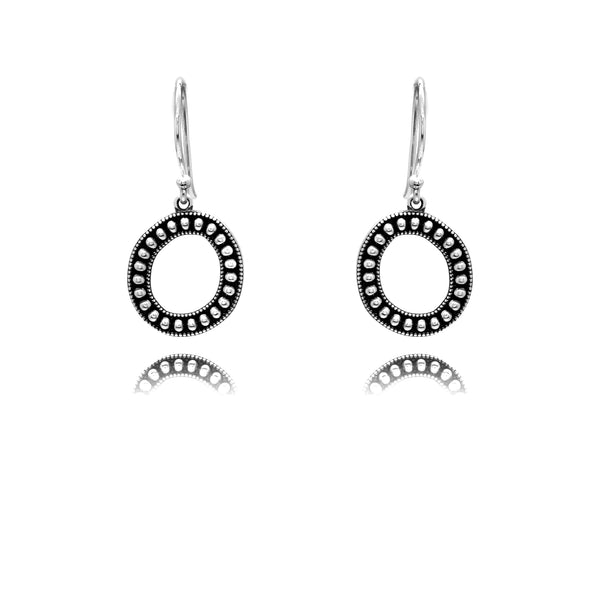 Beaded Oval Earrings