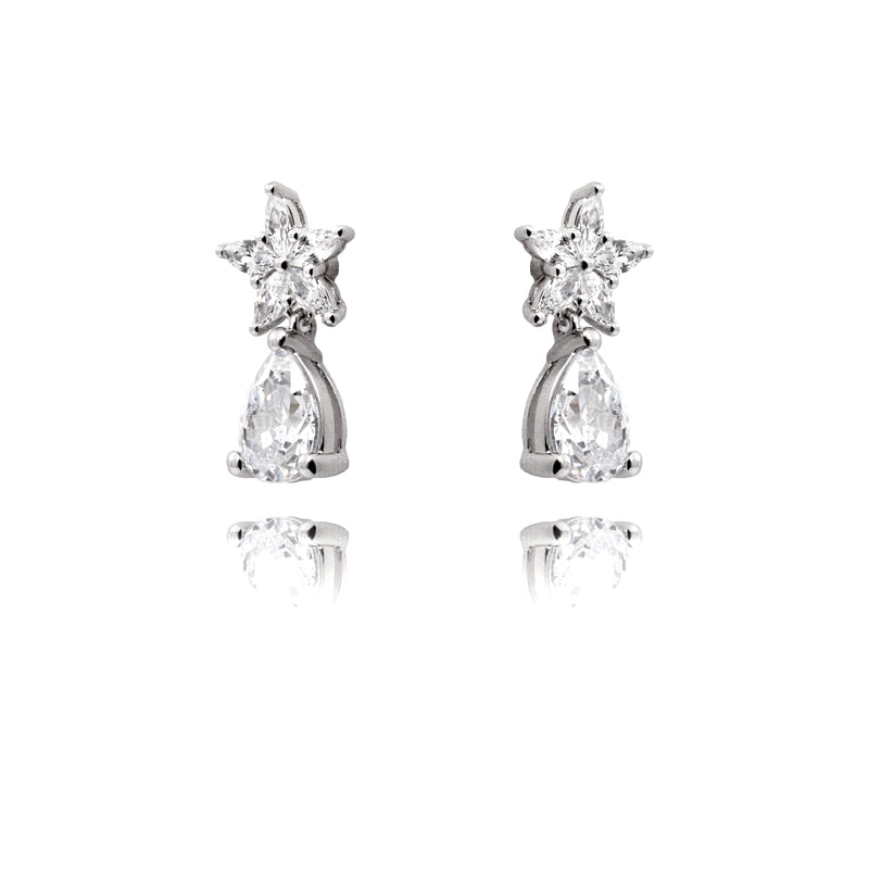 Gemstones Star & Pear Stud Earrings