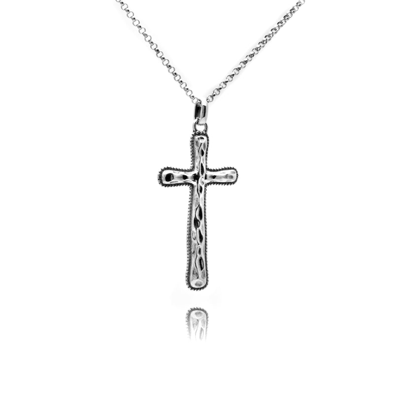 Hammered Cross Necklace