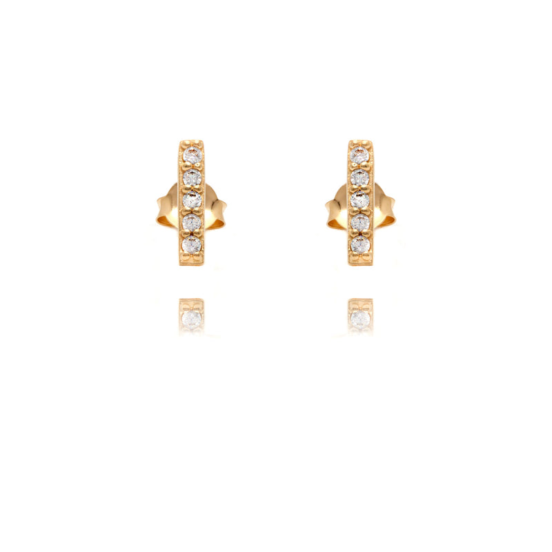 Gemstones Bar Stud Earrings