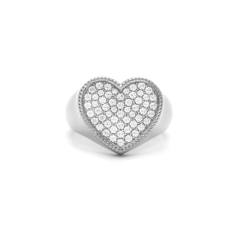 Gemstones Heart Signet Ring
