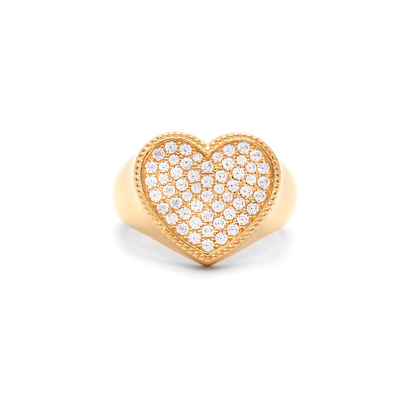 Gemstones Heart Signet Ring
