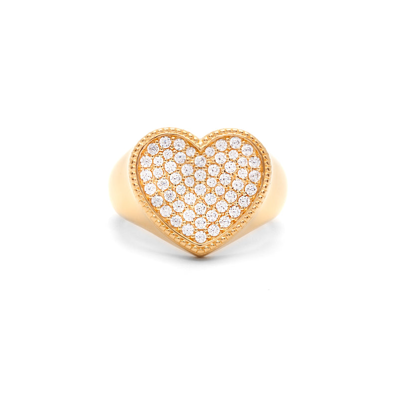 Gemstones Heart Signet Ring