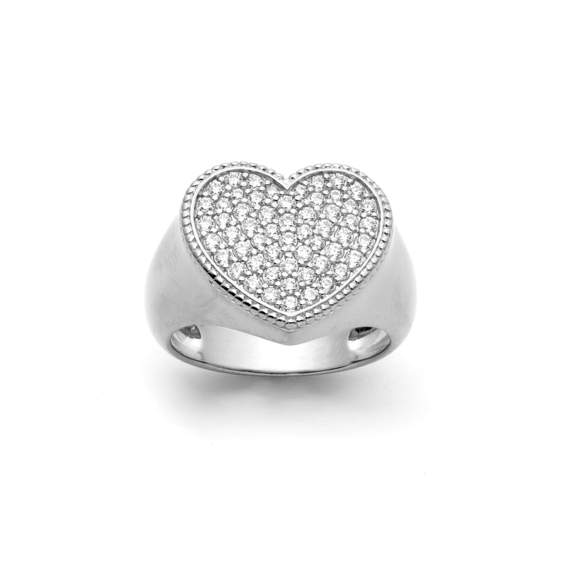 Gemstones Heart Signet Ring