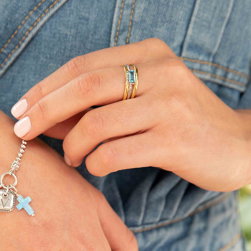 Blue Topaz Stacking Ring Sterling Silver - Danny Newfeld Collection