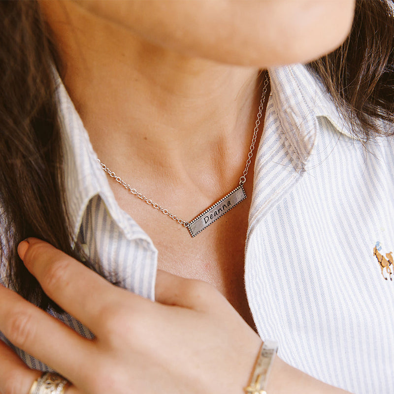 Personalized Bar Necklace Sterling Silver - Danny Newfeld Collection
