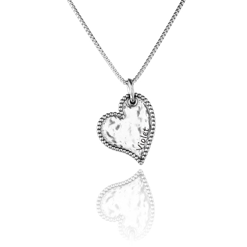 Personalized Heart Pendant Necklace Sterling Silver - Danny Newfeld Collection