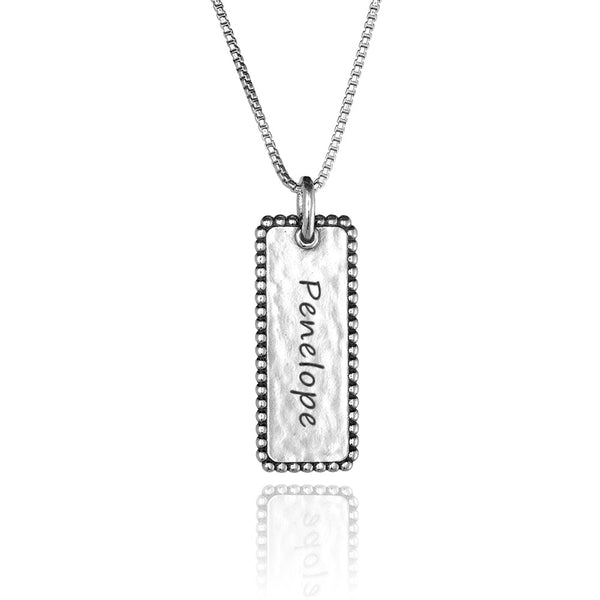 Vertical Personalized Bar Necklace - Danny Newfeld Collection