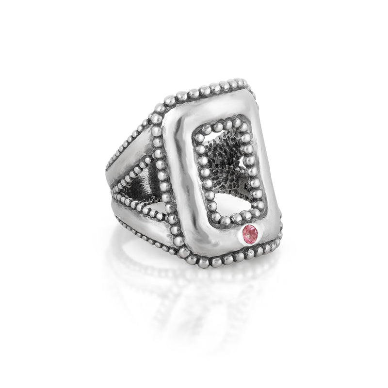 Pink Tourmaline Gemstone Ring Sterling Silver - Danny Newfeld Collection