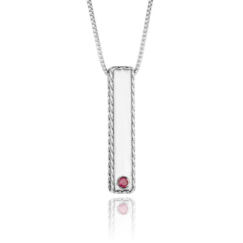 Birthstone Engravable Pendant necklace Sterling Silver - Danny Newfeld Collection