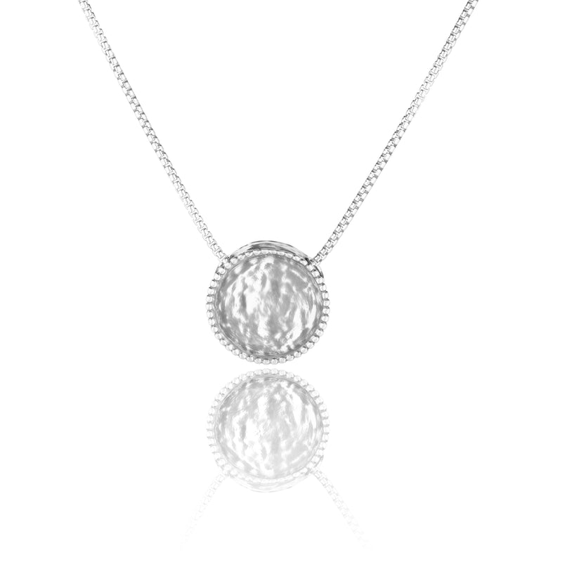 Personalized Round Pendant Necklace Sterling Silver - Danny Newfeld Collection