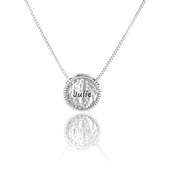 Personalized Round Pendant Necklace Sterling Silver - Danny Newfeld Collection