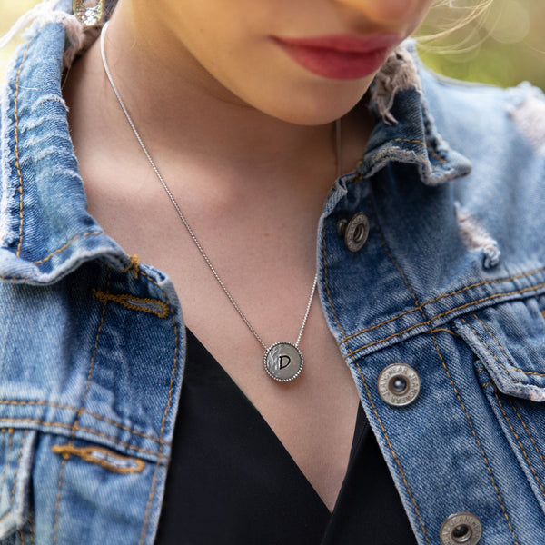 Personalized Round Beaded Pendant Necklace